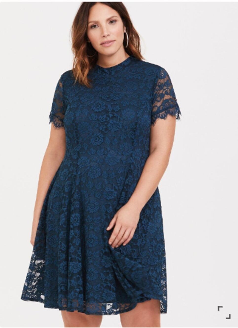 TORRID Mini Lace Overlay High Neck Skater Party Dress // 2X